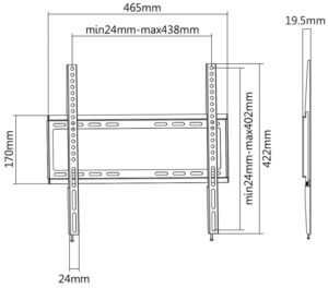 STAFFA TV/MONITOR 32/55 BK NEW MAX 35KG MAX VESA 400*400