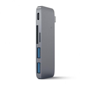 HUB DOCK TYPE C MULTIPORT SPACEGRAY 2USB-SD-MICROSD-USBC MB12/13 SATECH