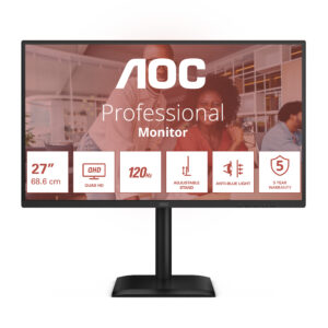 MONITOR 27IPS QHD HDMI DP  USBC USB MM AOC Q27E4CV 120HZ PIVOT REG ALTEZZA